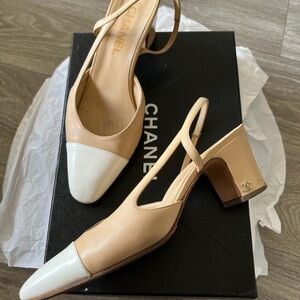 CHANEL Two-Tone Slingback Heels